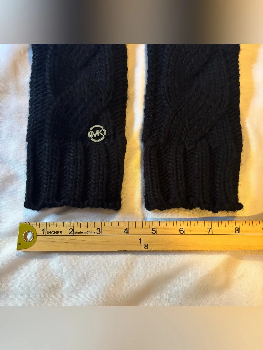Michael Kors Womens Fingerless Gloves Arm Warmers Knitted Fabric Navy One Size